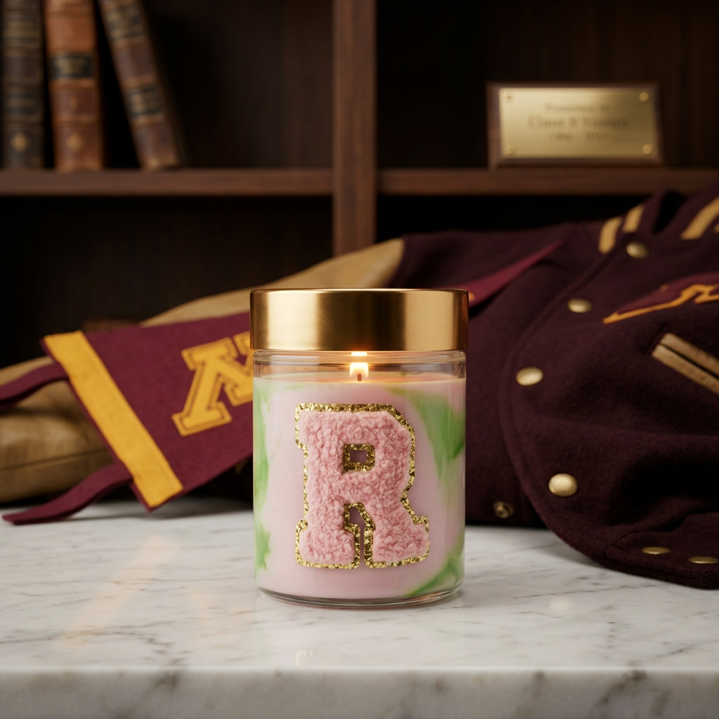 Varsity Letter R Heritage Candle