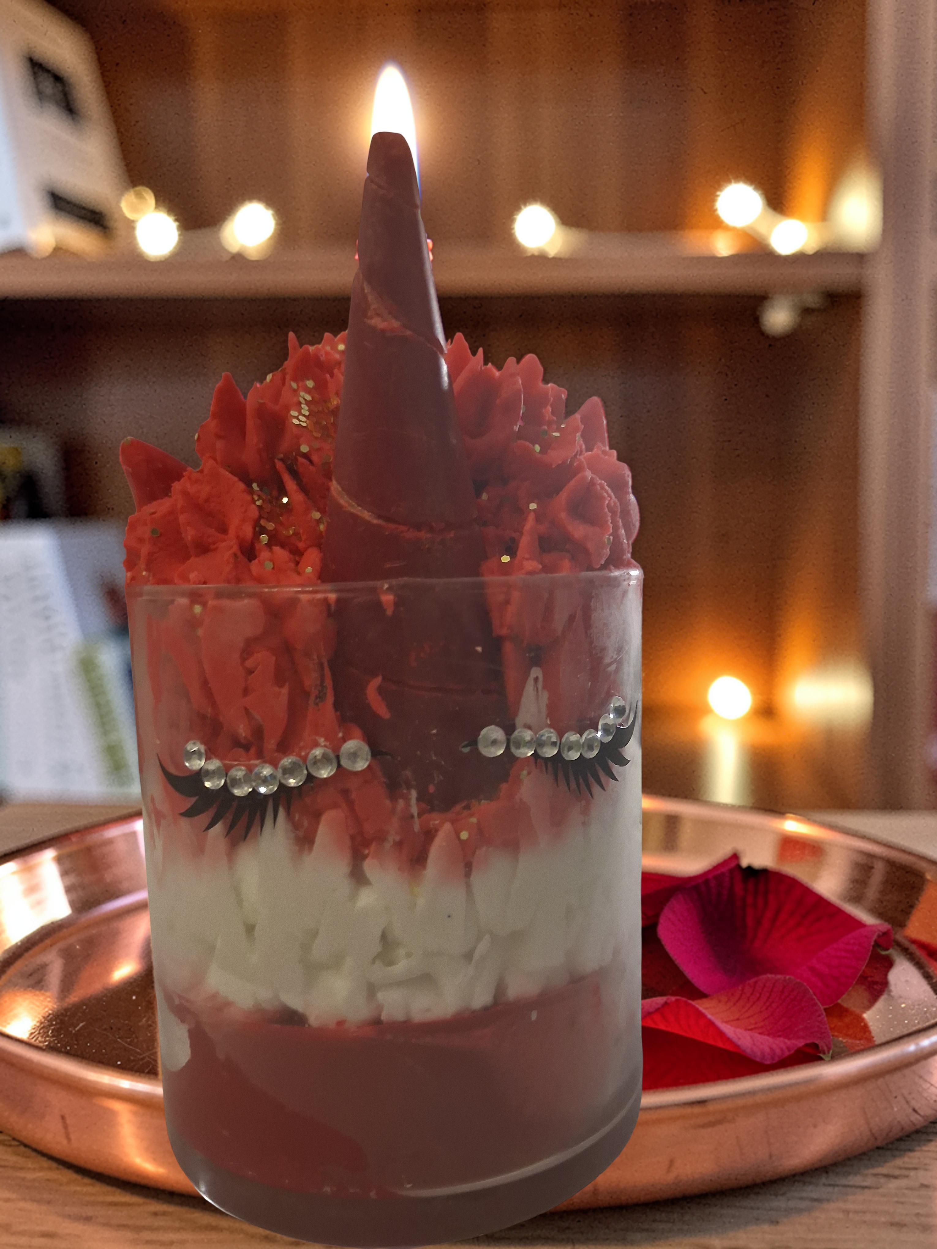 “Velvet Rose Unicorn Candle”
