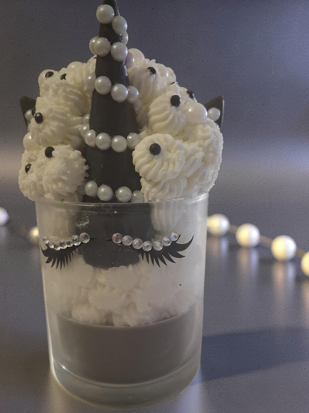Midnight Pearl Unicorn Candle