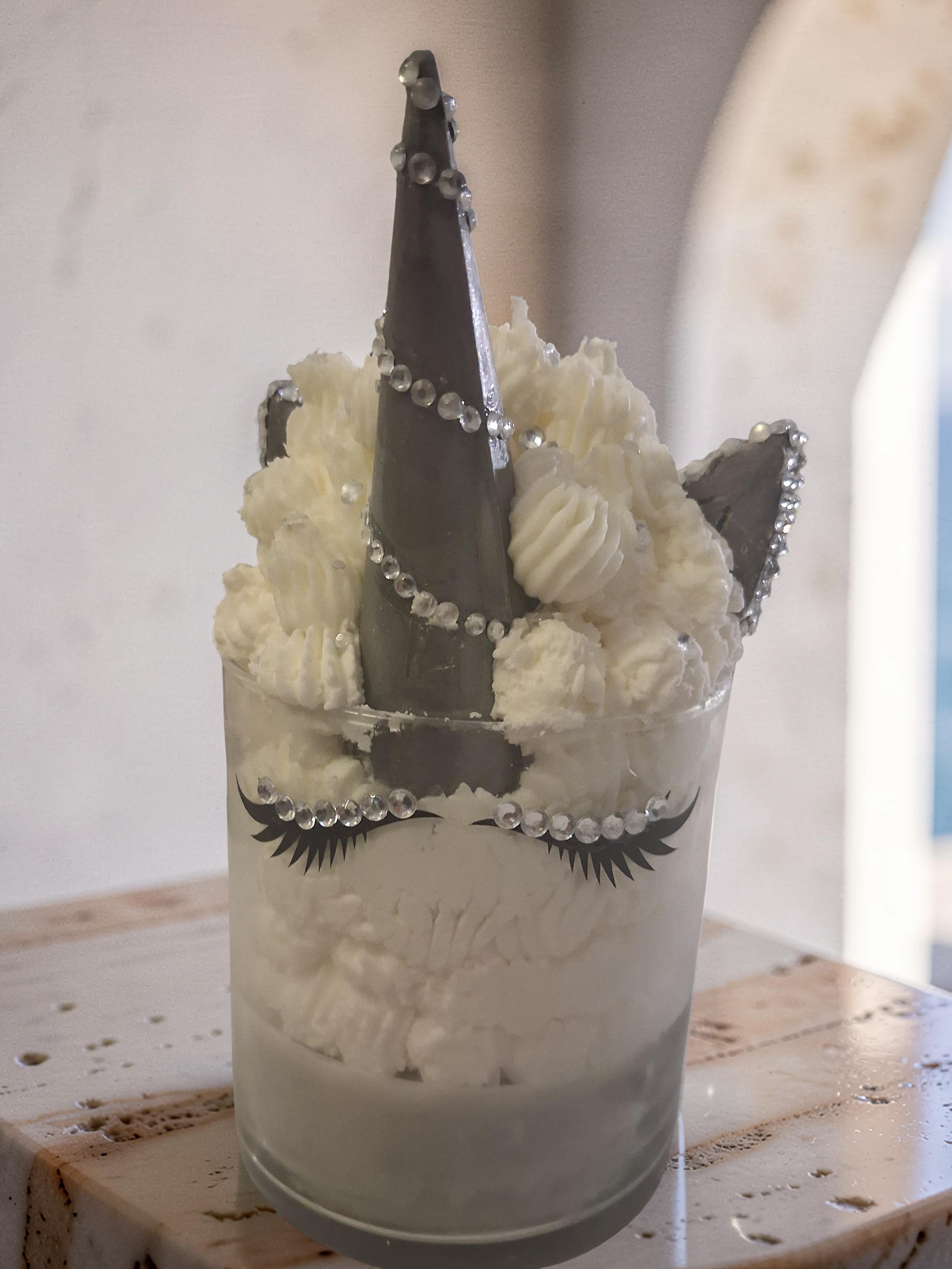 Silver Gardenia Unicorn Candle