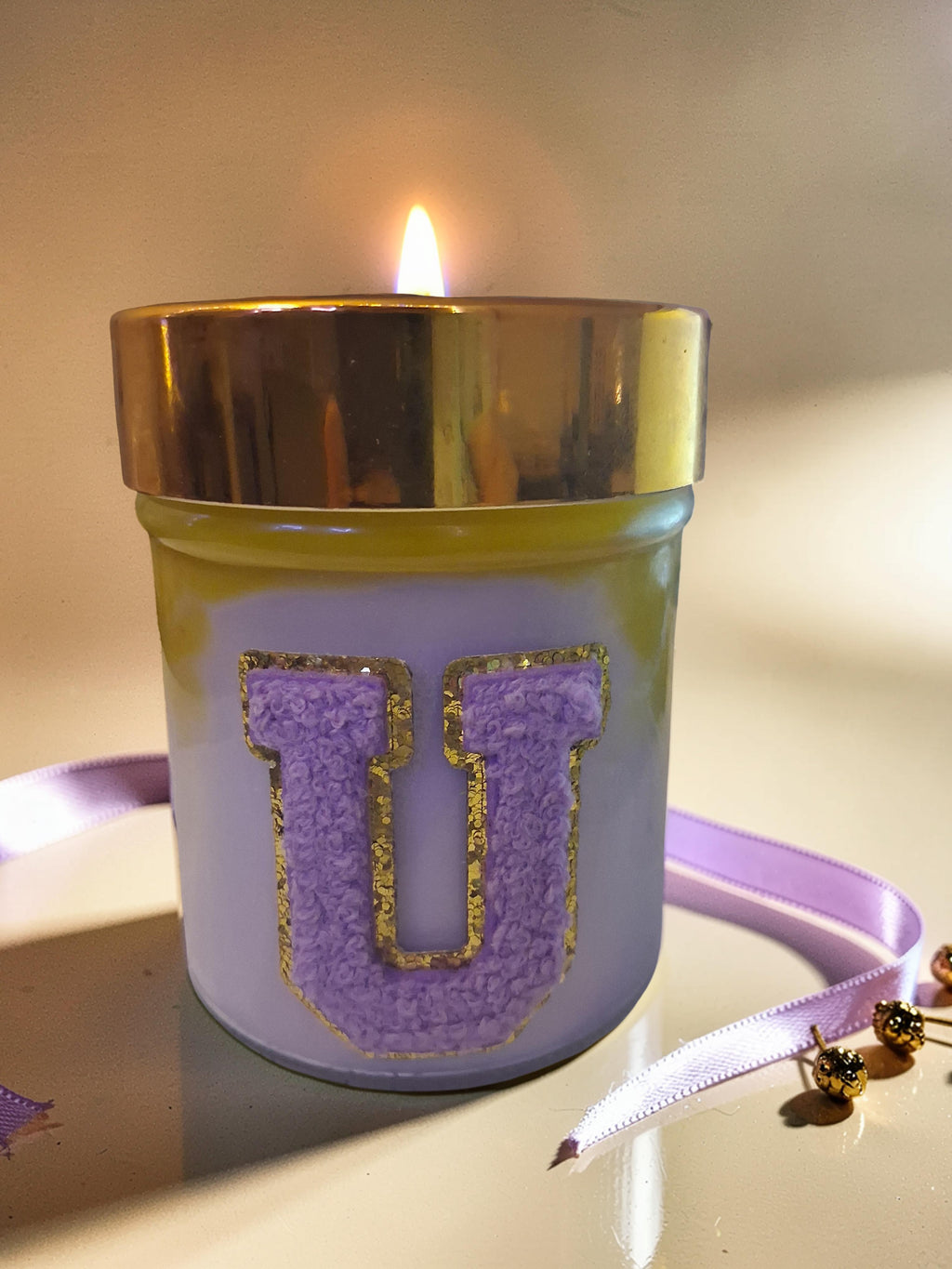Varsity Unity Lavender Letter Candle