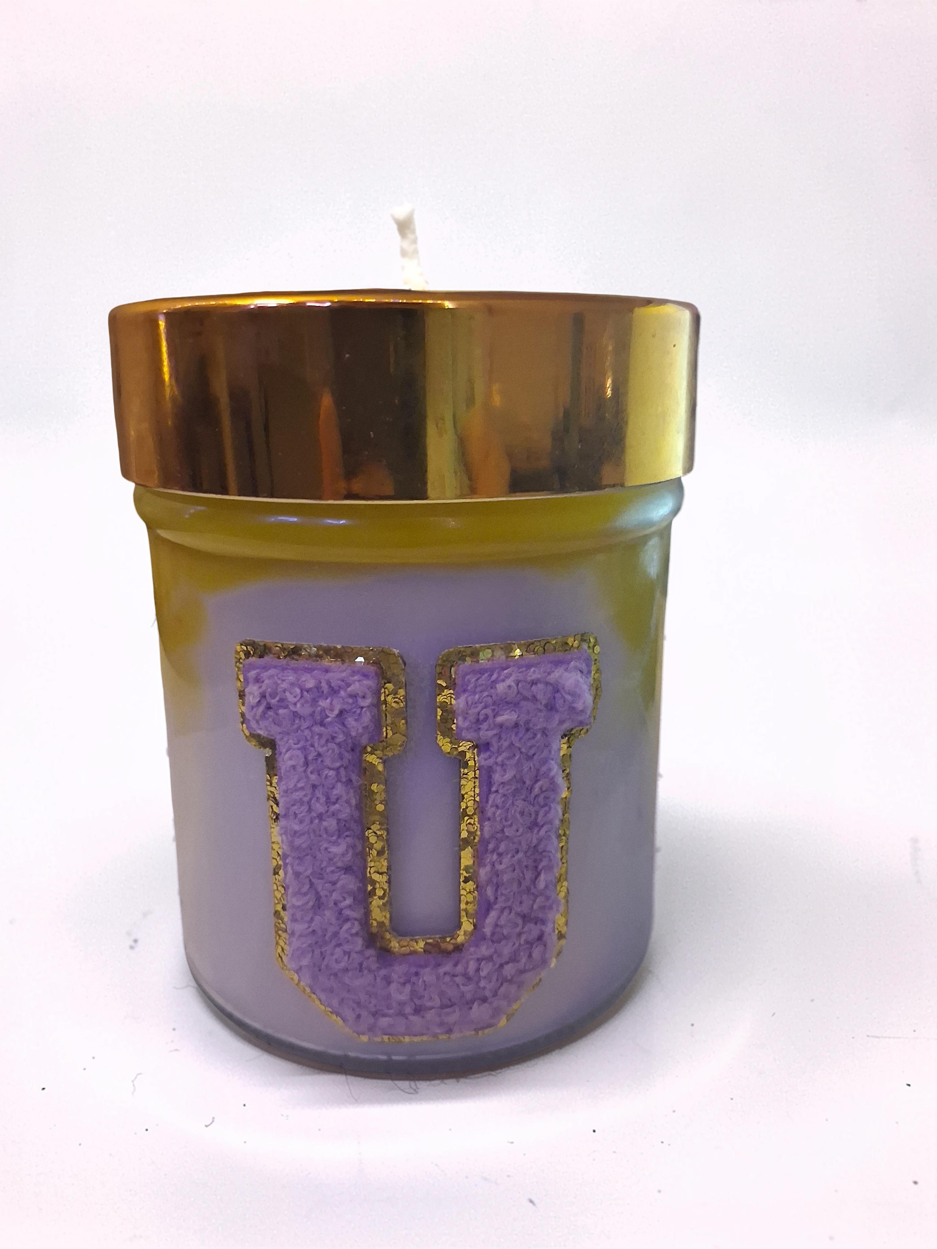 Varsity Unity Lavender Letter Candle