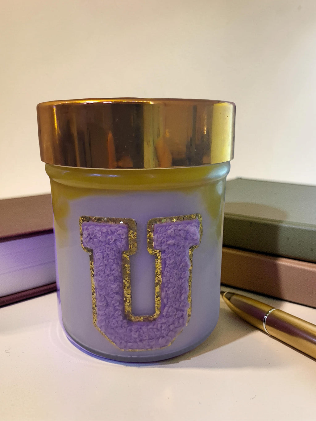 Varsity Unity Lavender Letter Candle