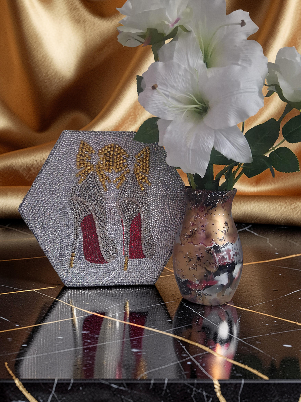 Red Bottom Stiletto Rhinestone Set