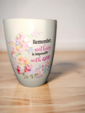 Nothing Is Impossible With God watercolor floral ceramic faith mug inspirational gift by Kingdom Scented Co