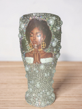 God Is Good blinged out vase handcrafted rhinestone faith decor gift by Kingdom Scented Co