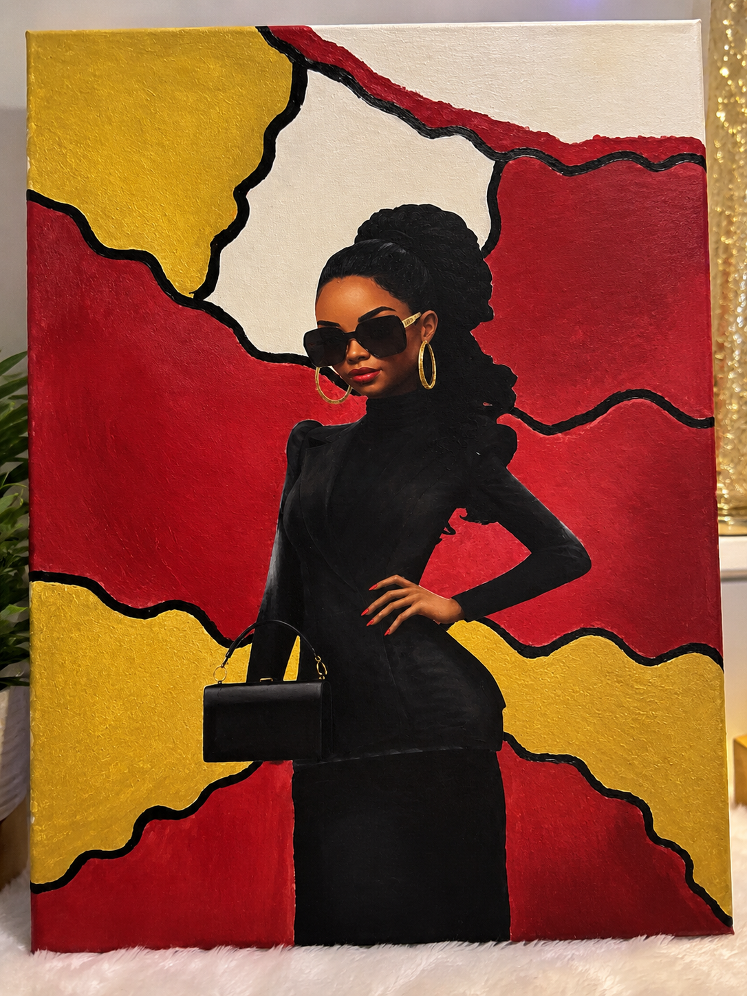 Own the Room — Black Woman Mixed-Media Canvas Art