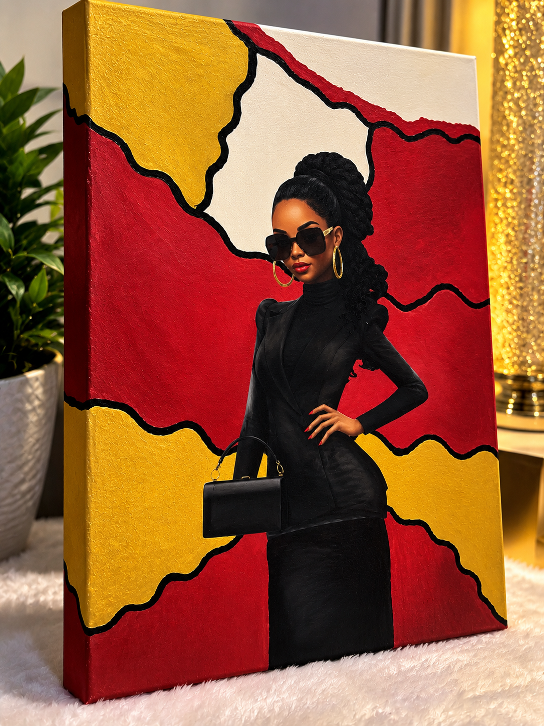 Own the Room — Black Woman Mixed-Media Canvas Art