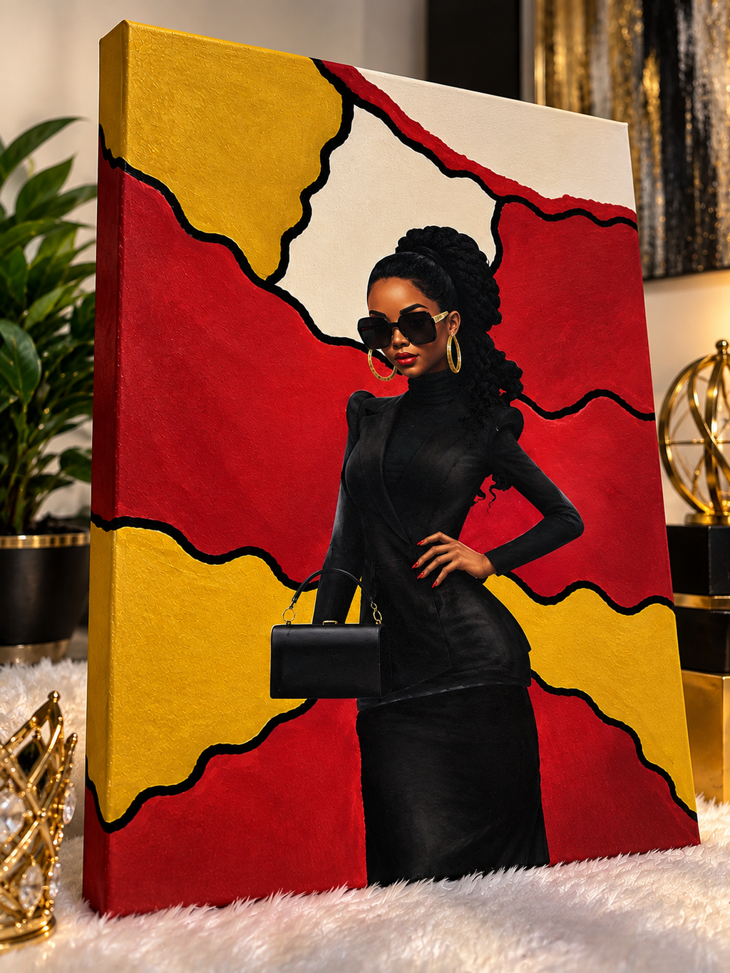 Own the Room — Black Woman Mixed-Media Canvas Art
