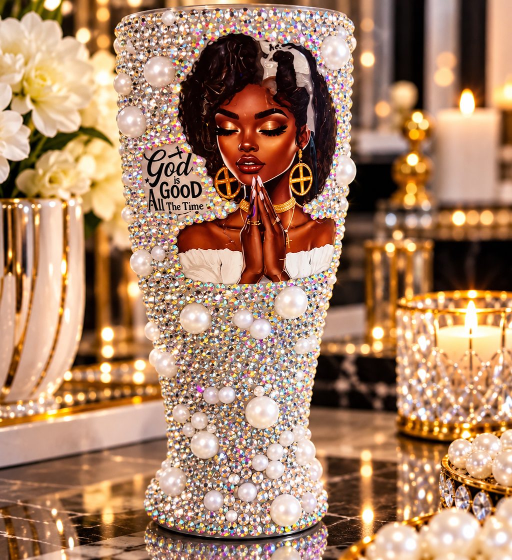 Covered in Faith — 2-Piece Rhinestone & Pearl Prayer Set
