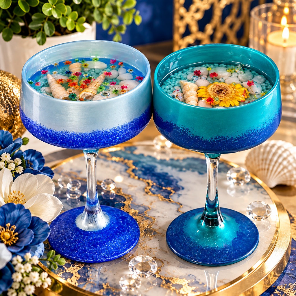 Seaside Escape — 2-Piece Resin Ocean Decorative Display Set