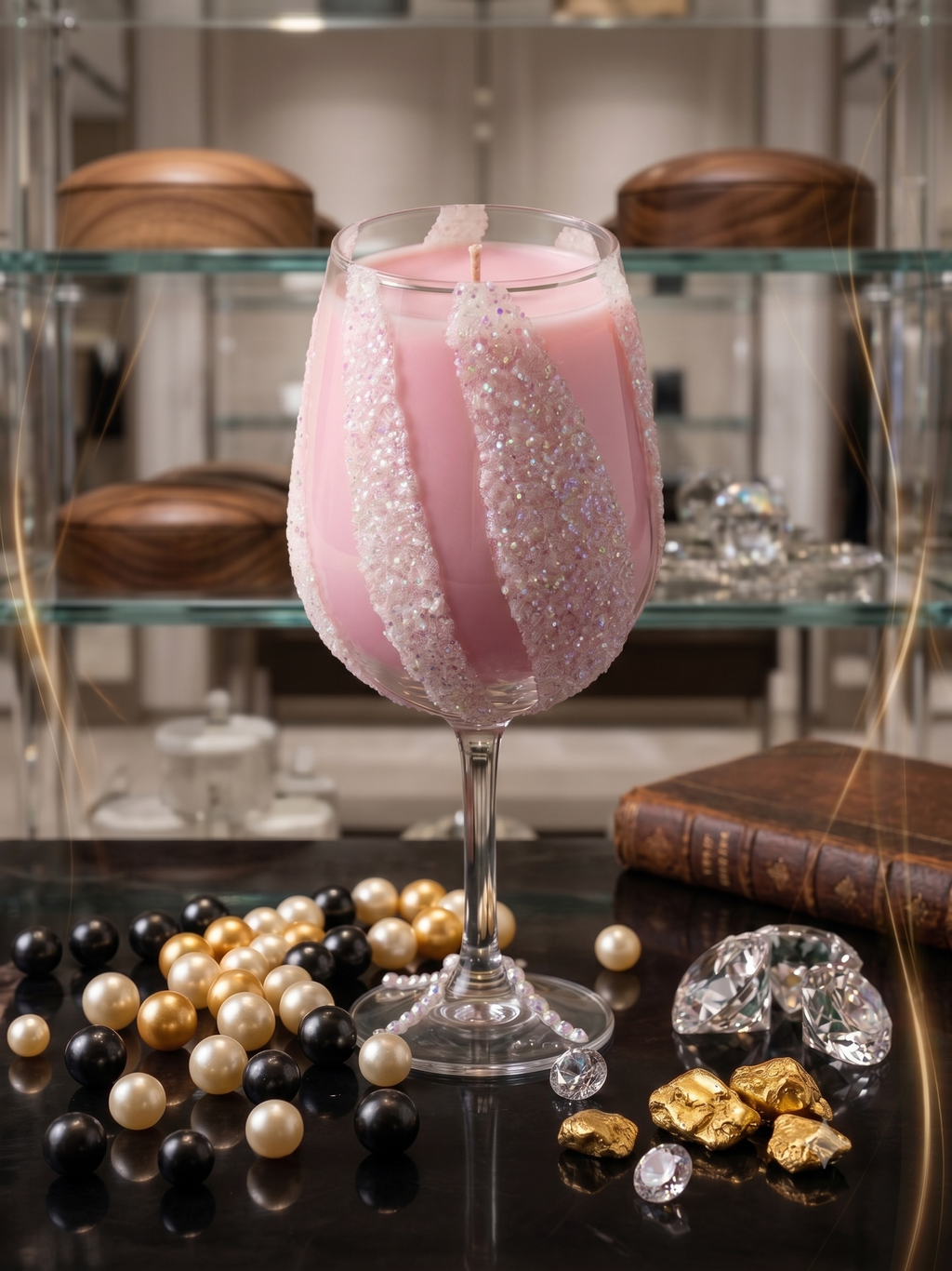 Diamond Dust Champagne Candle