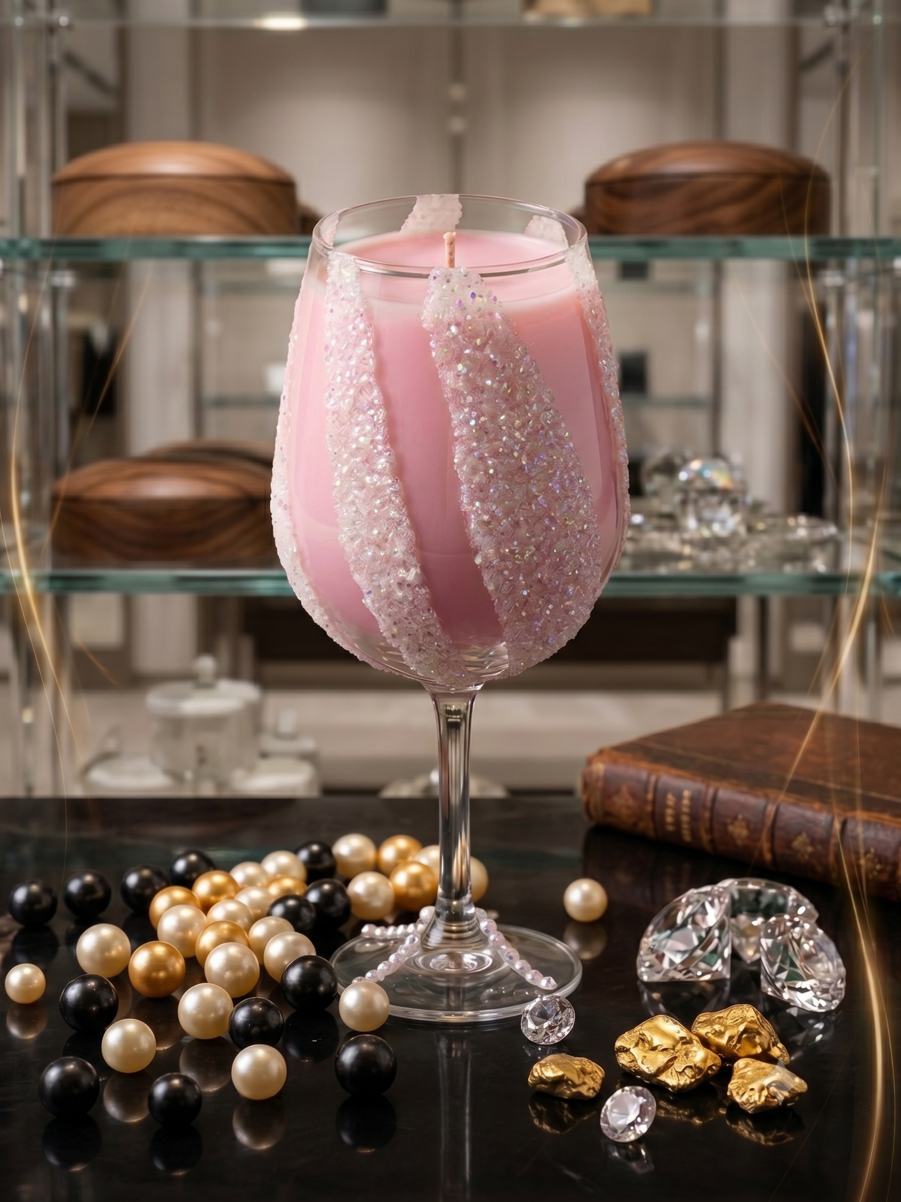 Diamond Dust Champagne Candle