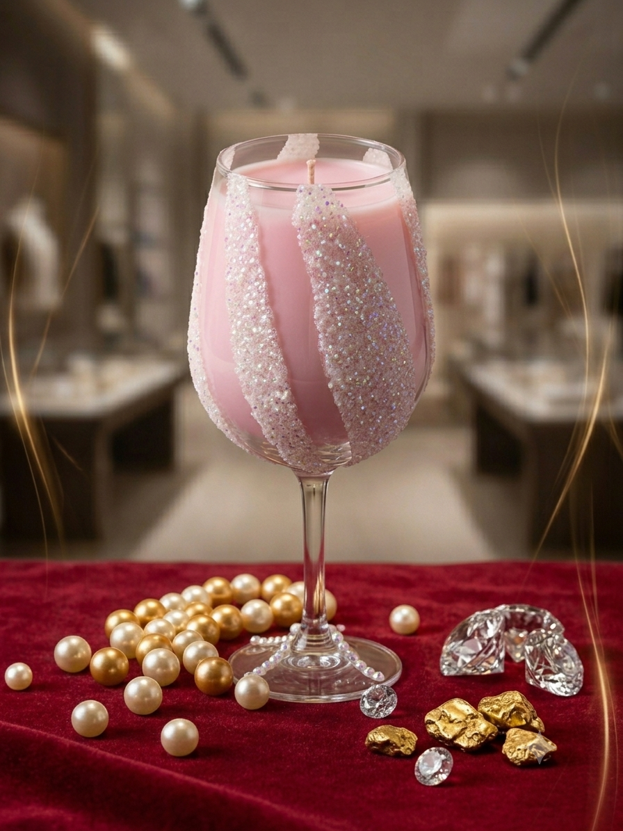 Diamond Dust Champagne Candle