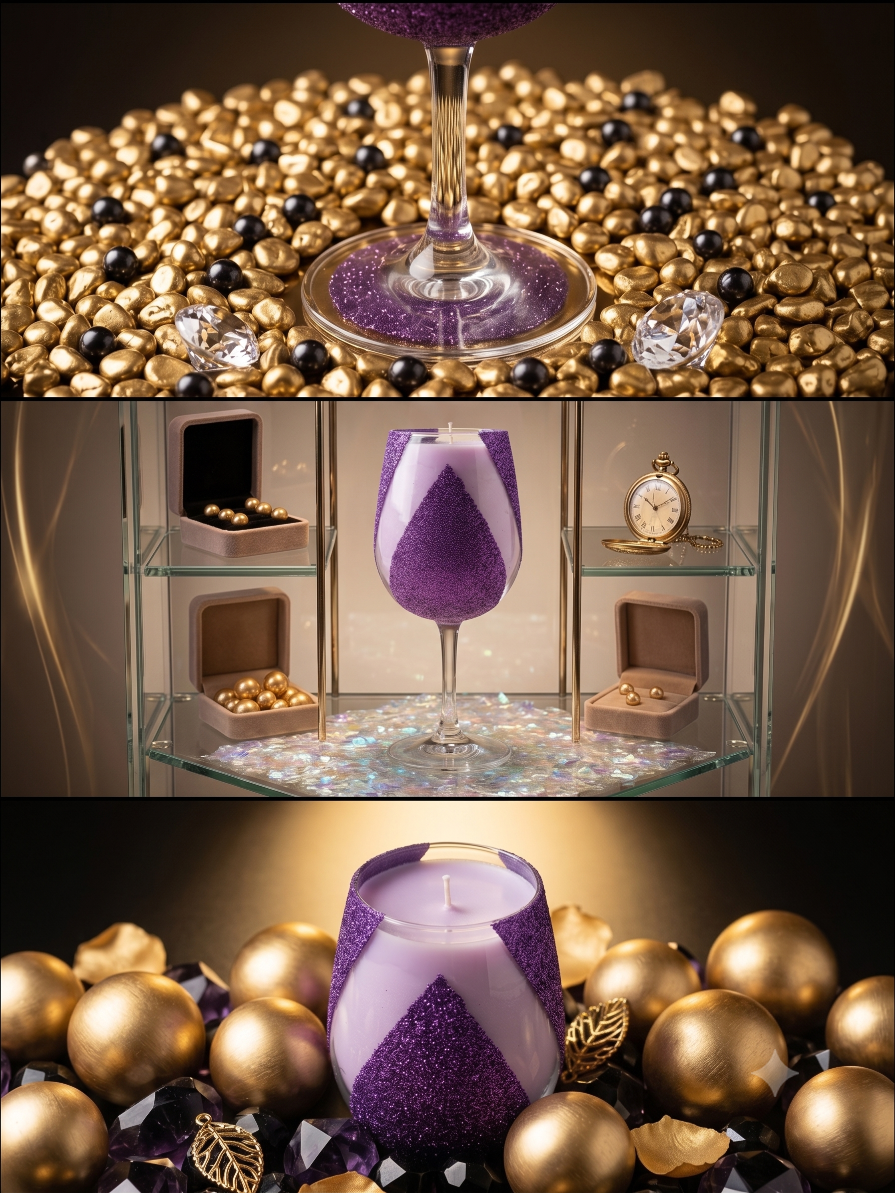 Onxy Shimmer Glass Candle