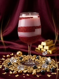 Ruby Sparkle Champagne Glass Candle