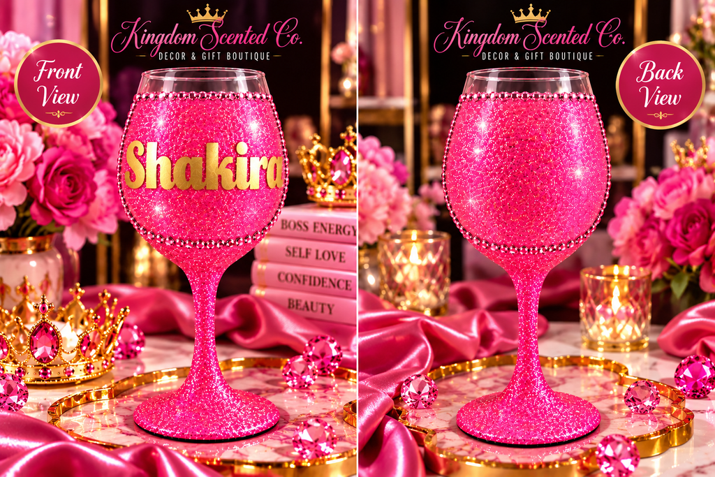 Made Just for You — Personalized Glitter Stemmed Glass