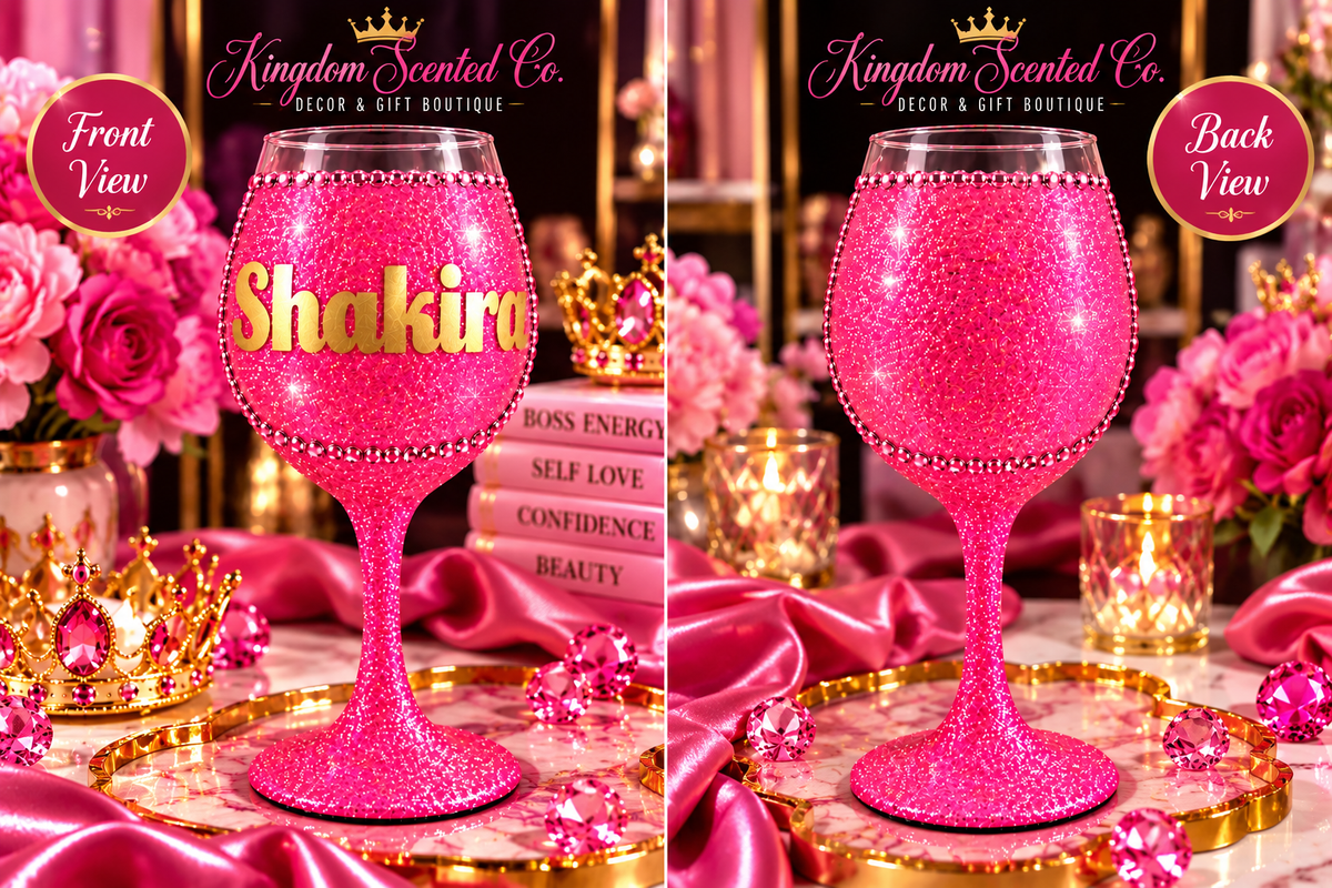 Made Just for You — Personalized Glitter Stemmed Glass