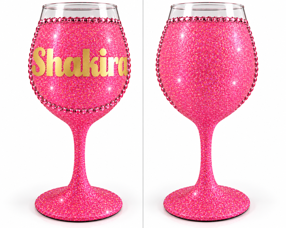Made Just for You — Personalized Glitter Stemmed Glass
