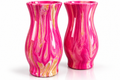 Pretty in Pink — 2-Piece Marbled Flower Vase Set