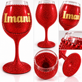 Red Hot & Personalized — Custom Glitter Stemmed Glass
