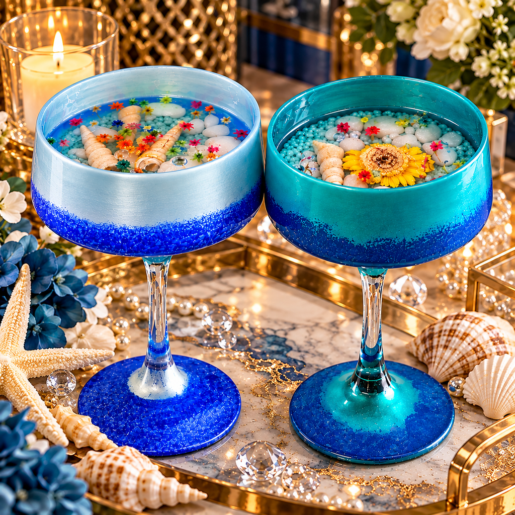 Seaside Escape — 2-Piece Resin Ocean Decorative Display Set