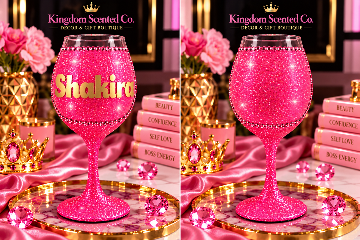 Made Just for You — Personalized Glitter Stemmed Glass