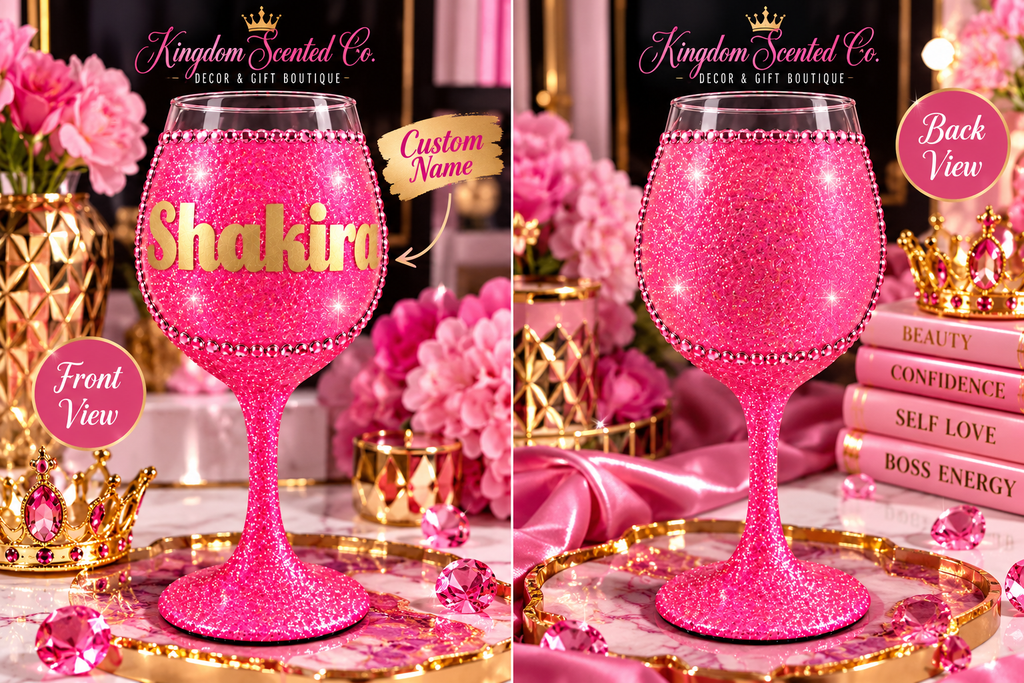 Made Just for You — Personalized Glitter Stemmed Glass