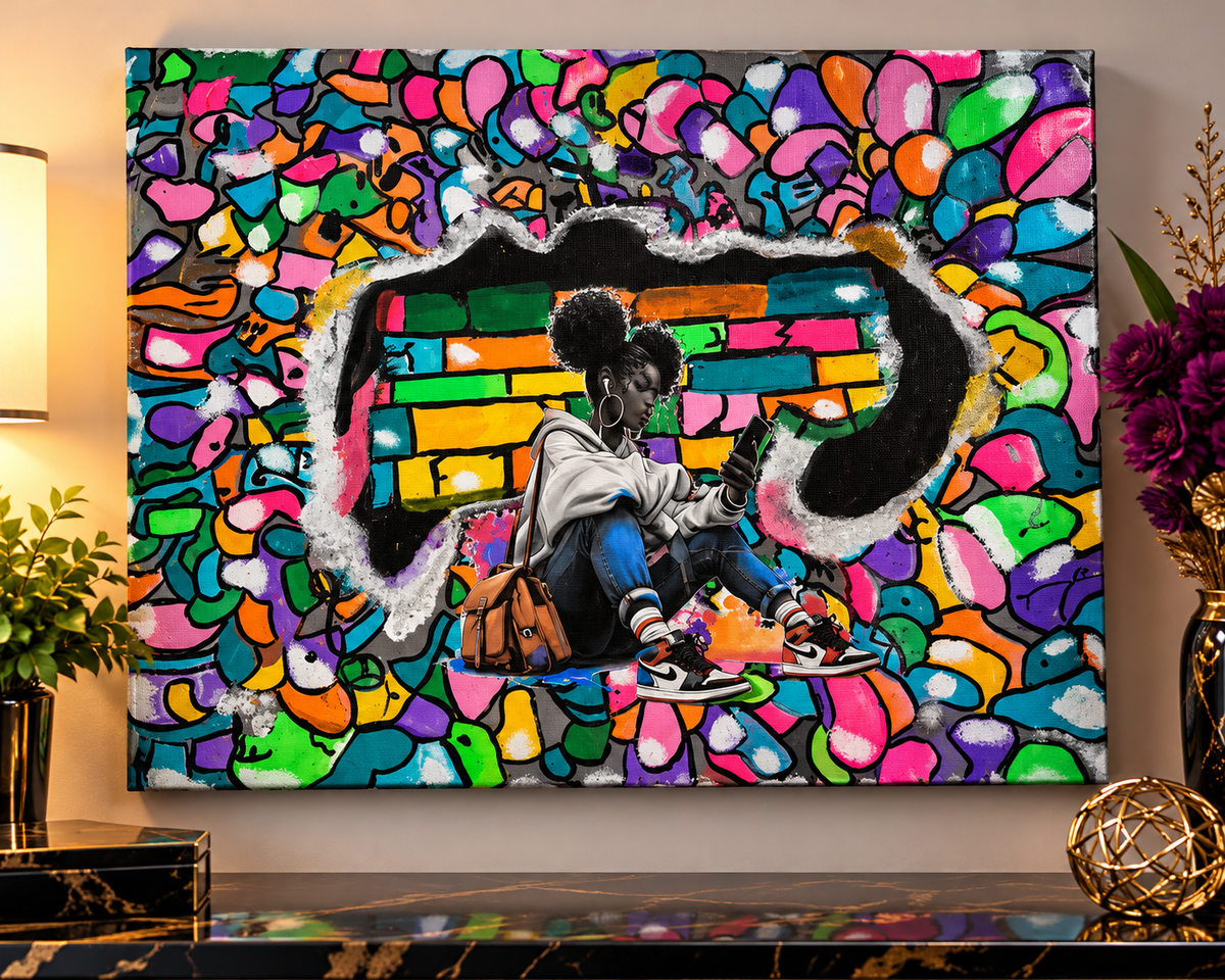 Lost in the Colors | 20×16 Handmade Graffiti Canvas Art