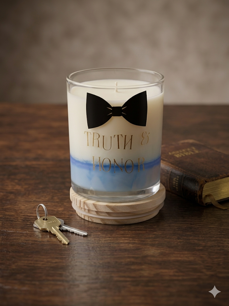 Truth & Honor Bow Tie Candle