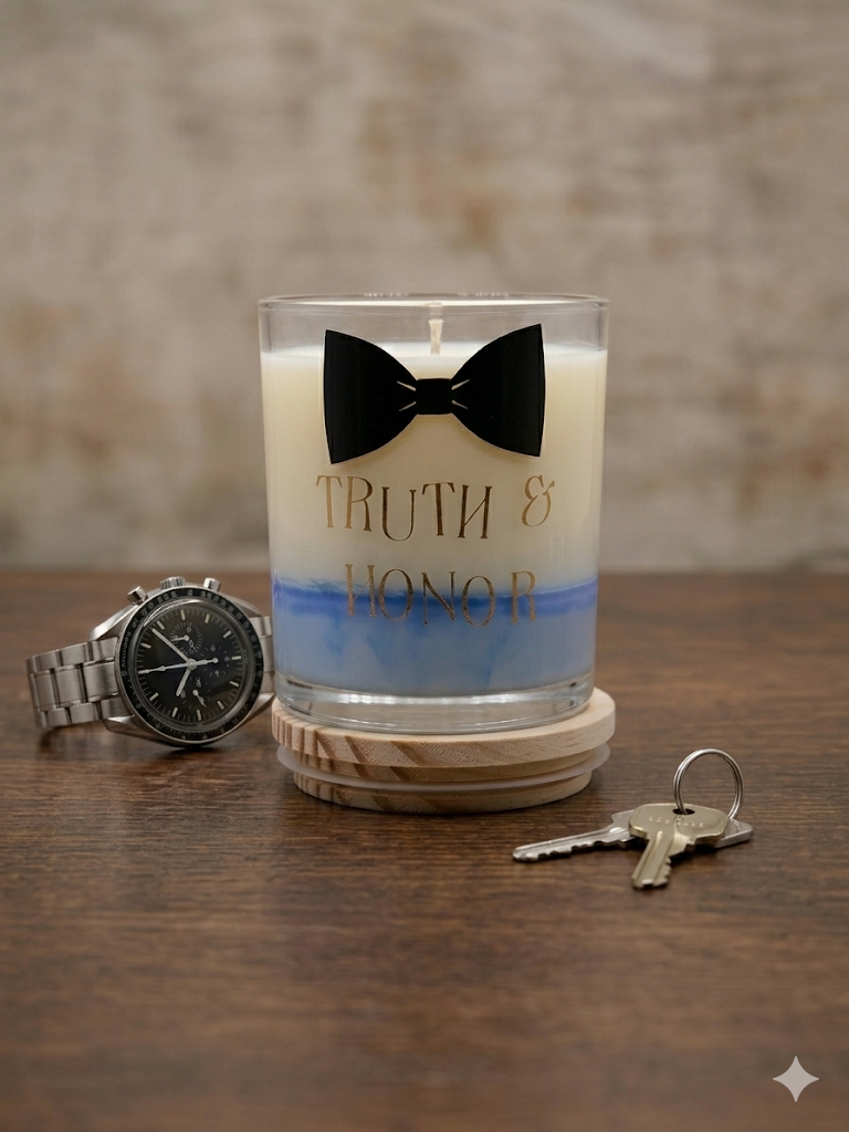Truth & Honor Bow Tie Candle