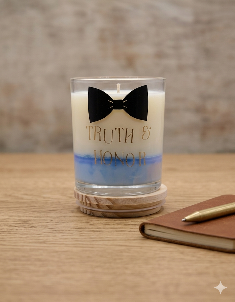 Truth & Honor Bow Tie Candle