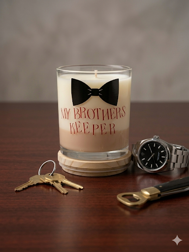 My Brother’s Keeper Bow Tie Decor Candle